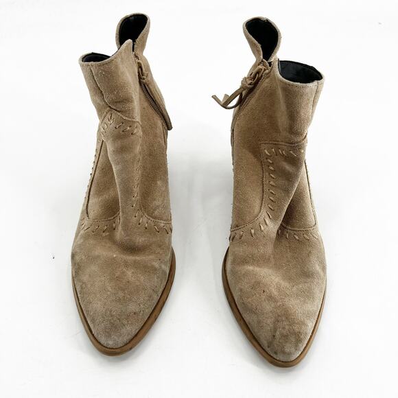 Rebecca Minkoff Brown Suede Ankle Booties 8.5 - Picture 2 of 6